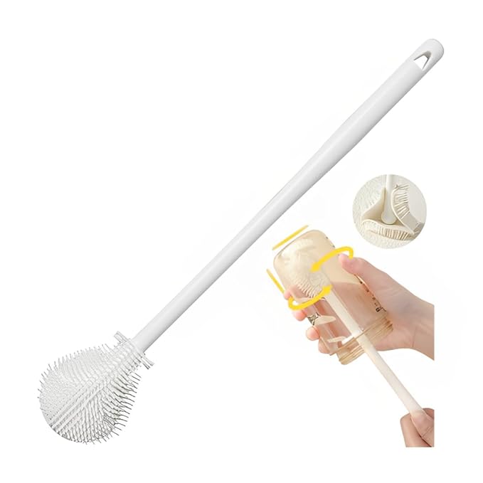 Multifunctional Silicone Bottle Cleaning Brush - Long Handle | Soft Bristles | Easy Cleaning Tool PACK OF 2