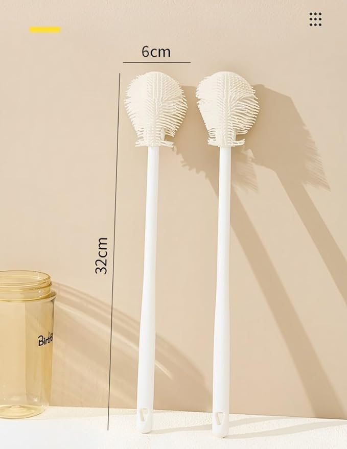 Multifunctional Silicone Bottle Cleaning Brush - Long Handle | Soft Bristles | Easy Cleaning Tool PACK OF 2