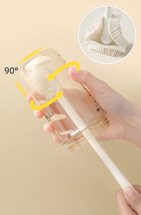 Multifunctional Silicone Bottle Cleaning Brush - Long Handle | Soft Bristles | Easy Cleaning Tool PACK OF 2